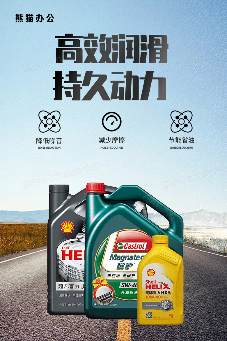 高效润滑油机油宣传海报